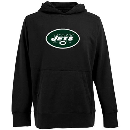 Antigua New York Jets Signature Pullover Hoodie Black - Click Image to Close